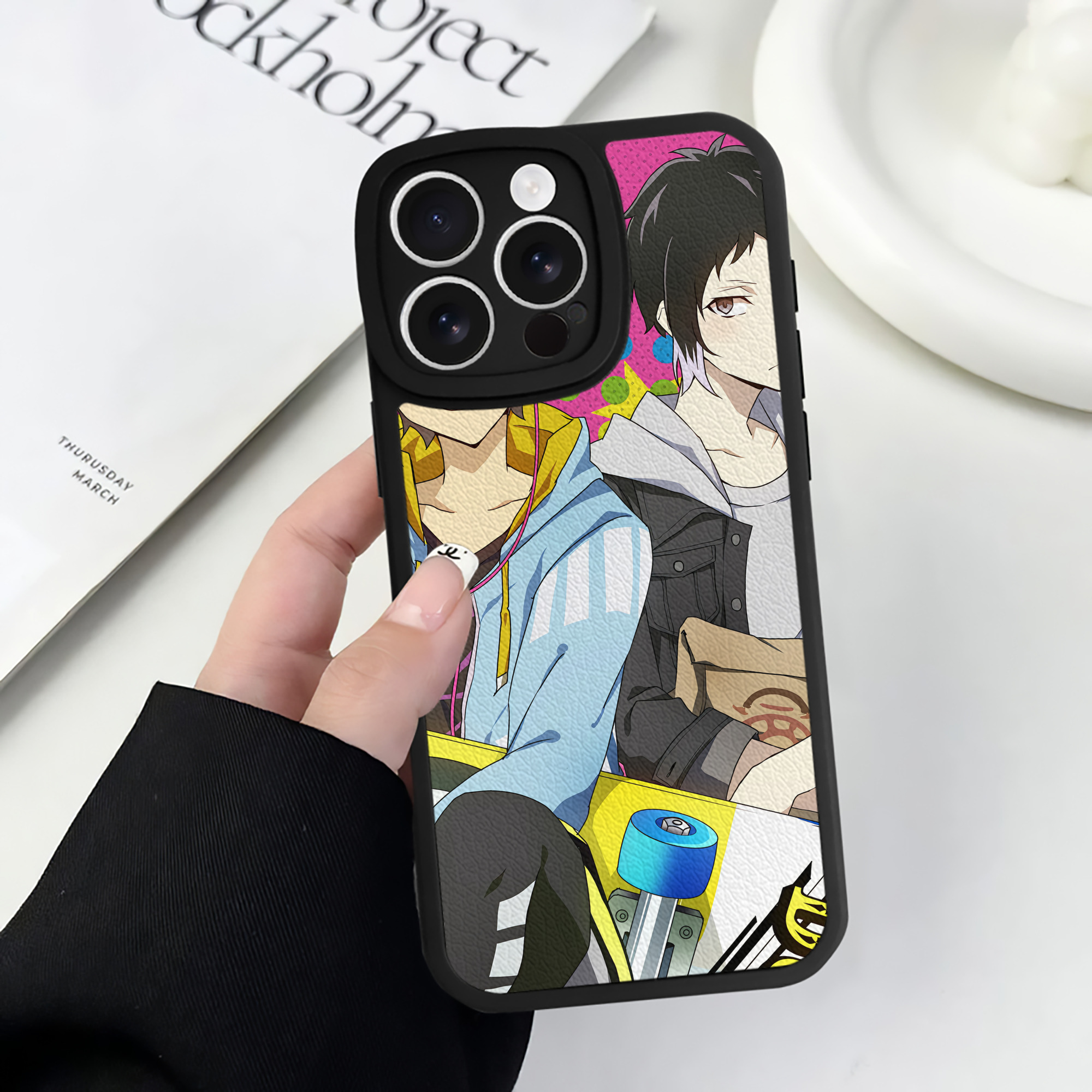 （画像用） 文豪ストレイドッグス Bungo Stray Dogs 【iPhone 16シリーズ対応】シリコンスマホケース（レザー調） 材質：シリコン
